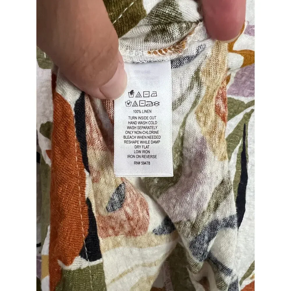 Rachel Zoe 100% Linen Floral Top - Summer Style 3XL - Picture 4 of 4
